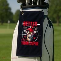 I Aim Better Than Cupid Hunting Valentine’S Day Golf Towel thumb 2