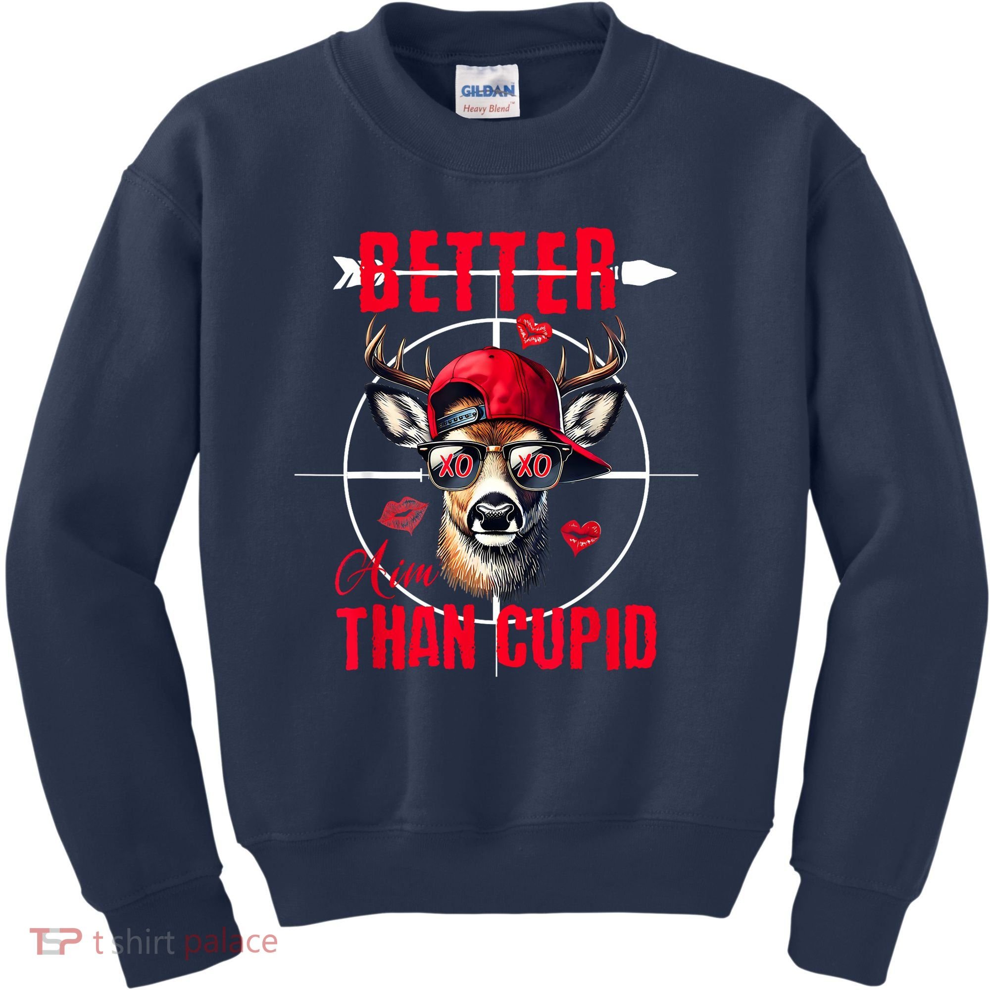 I Aim Better Than Cupid Hunting Valentine’S Day Kids Sweatshirt