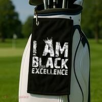 I Am Black Excellence Golf Towel thumb 2