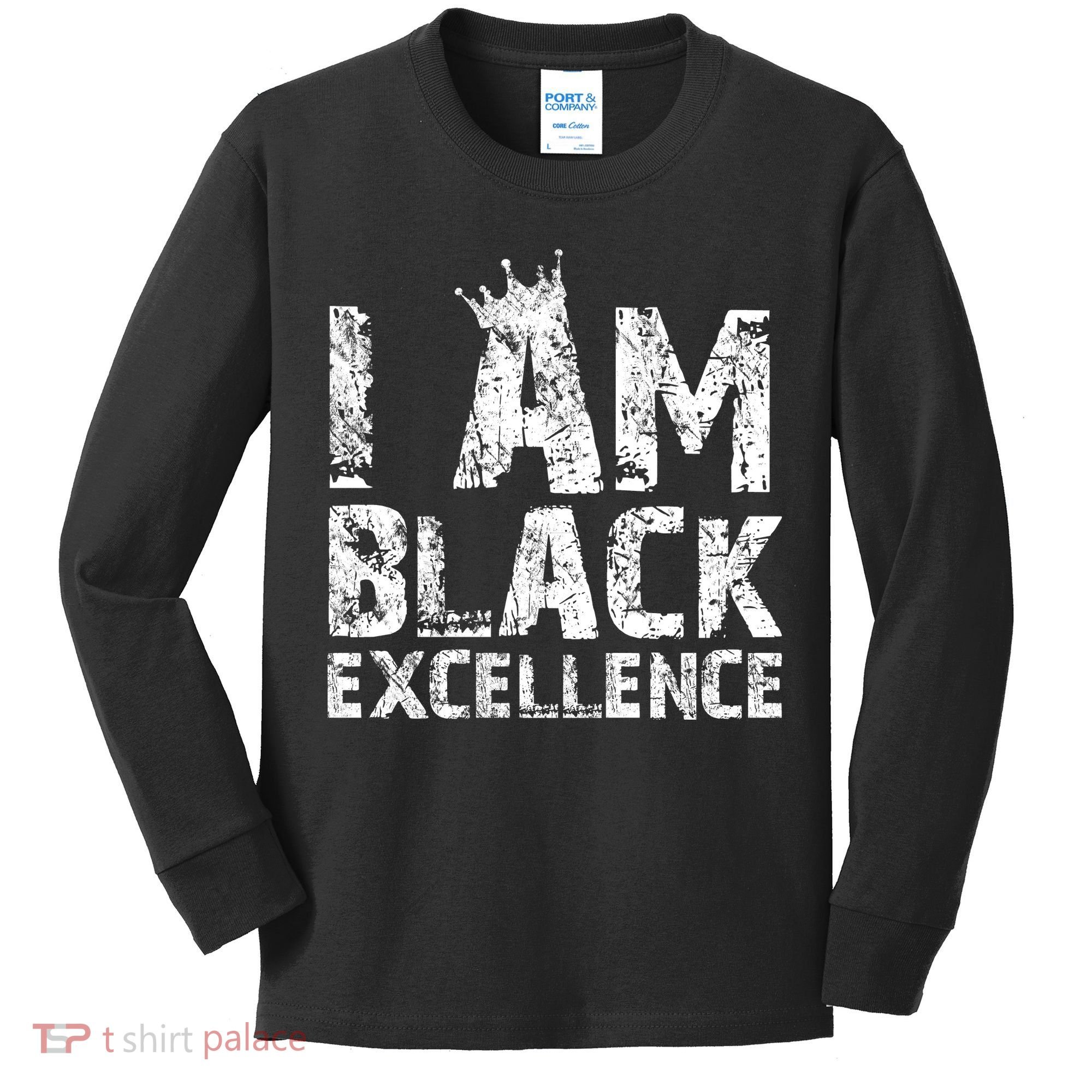 I Am Black Excellence Kids Long Sleeve Shirt