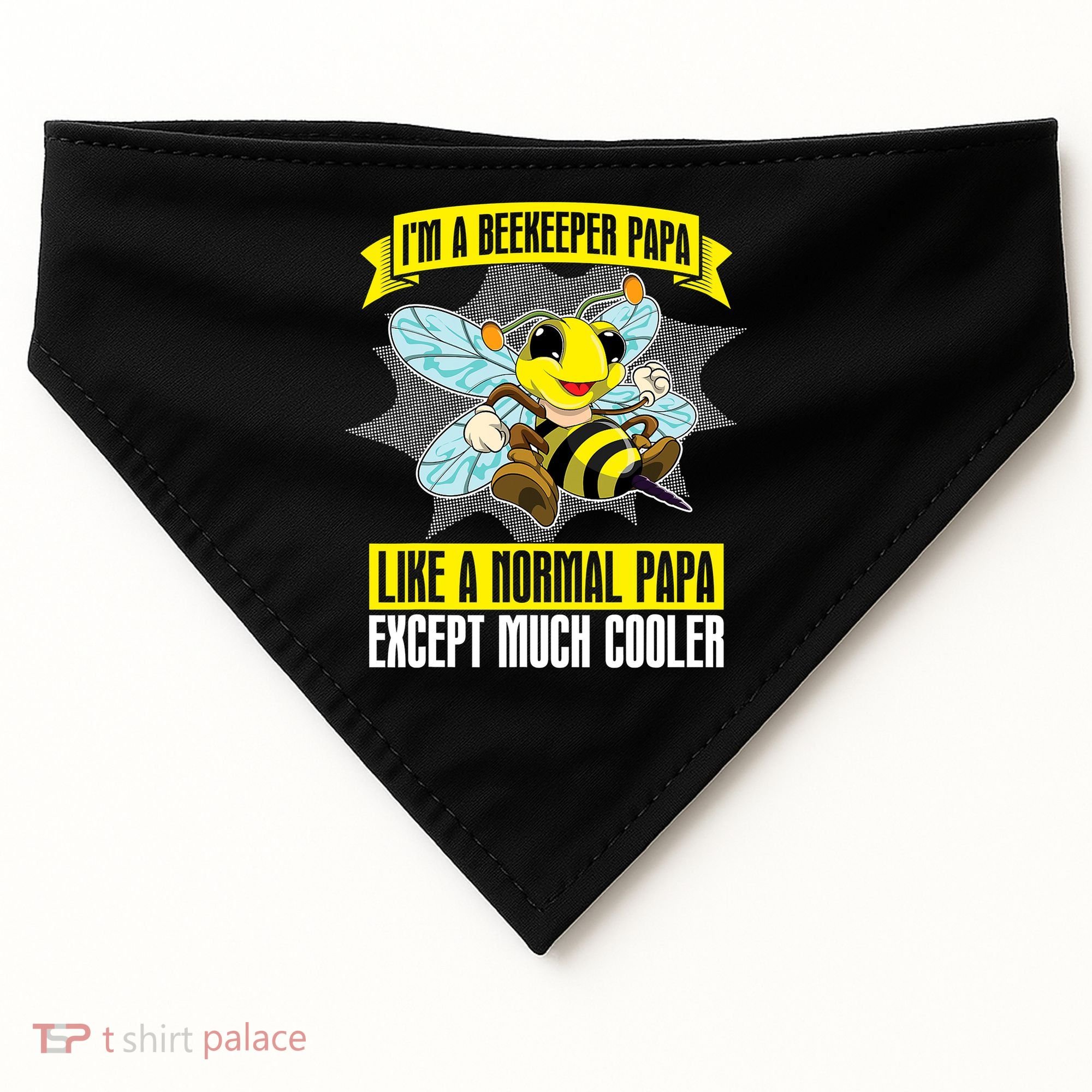 I'm A Beekeeper Papa Like A Normal Papa Cute Bee Funny USA-Made Doggie Bandana