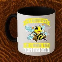 I'm A Beekeeper Papa Like A Normal Papa Cute Bee Funny Coffee Mug thumb 2