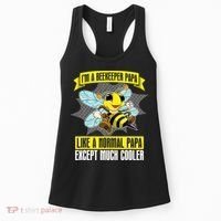 I'm A Beekeeper Papa Like A Normal Papa Cute Bee Funny Women's Tank Top thumb 0