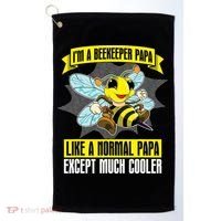 I'm A Beekeeper Papa Like A Normal Papa Cute Bee Funny Golf Towel thumb 0
