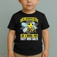 I'm A Beekeeper Papa Like A Normal Papa Cute Bee Funny Toddler T-Shirt thumb 2