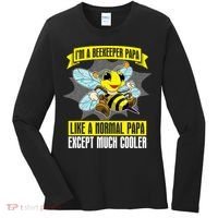 I'm A Beekeeper Papa Like A Normal Papa Cute Bee Funny Women's Long Sleeve Shirt thumb 0