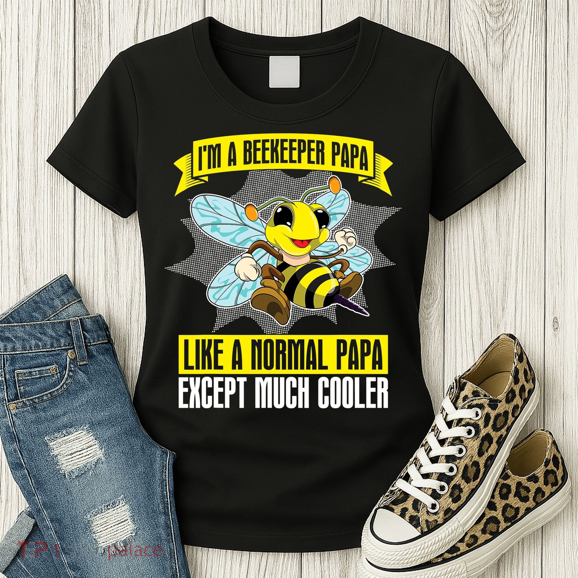 I'm A Beekeeper Papa Like A Normal Papa Cute Bee Funny Women's T-Shirt