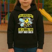 I'm A Beekeeper Papa Like A Normal Papa Cute Bee Funny Kids Hoodie thumb 3