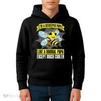 I'm A Beekeeper Papa Like A Normal Papa Cute Bee Funny Kids Hoodie thumb 4