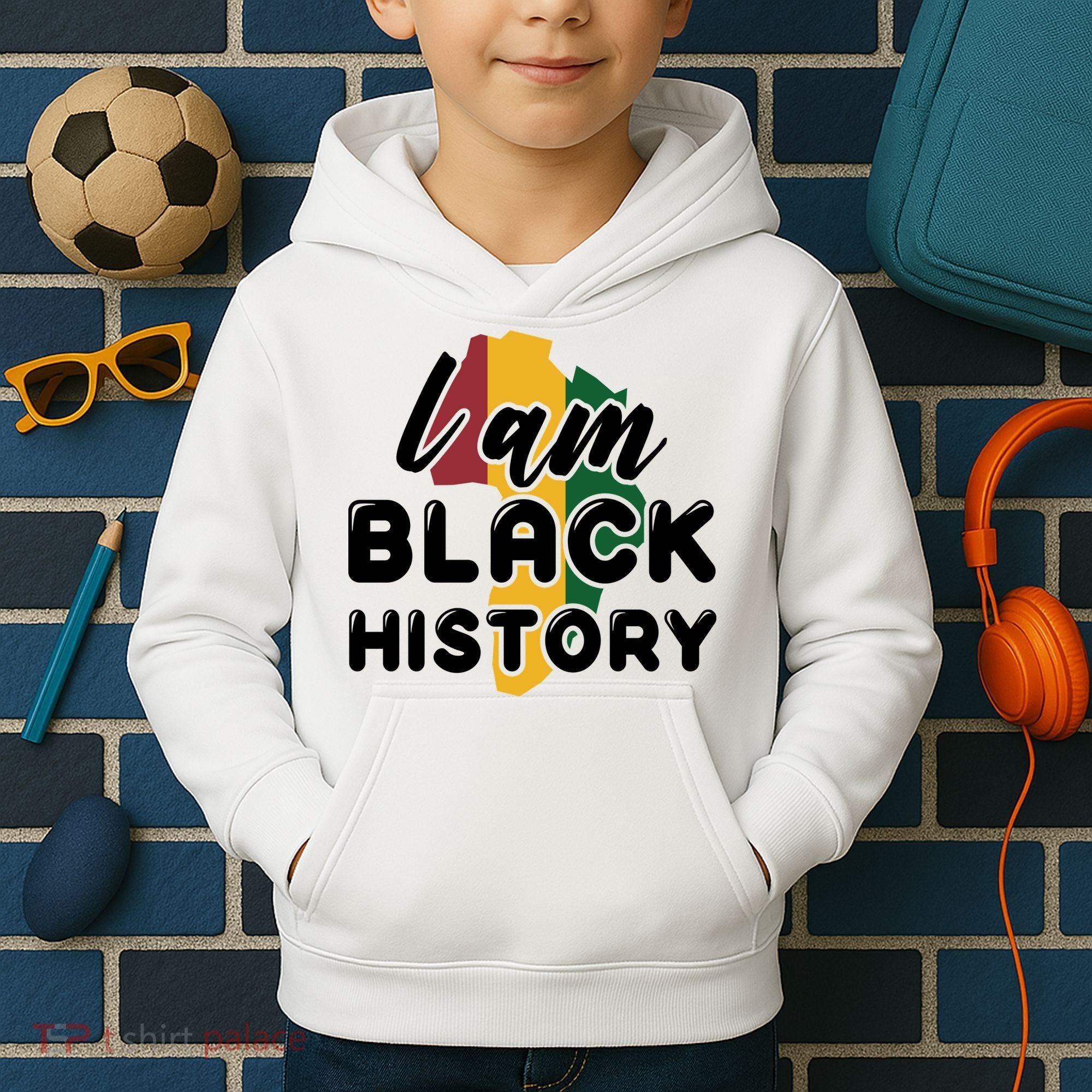 I Am Black History For Boy Black History Month Kids Hoodie