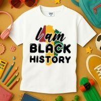 I Am Black History For Boy Black History Month Kids T-Shirt thumb 3