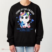 In April Blue Gnome Child Abuse Prevention Awareness Women's Sweatshirt thumb 0