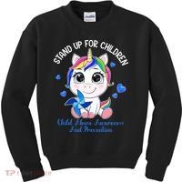 In April Blue Gnome Child Abuse Prevention Awareness Kids Sweatshirt thumb 0