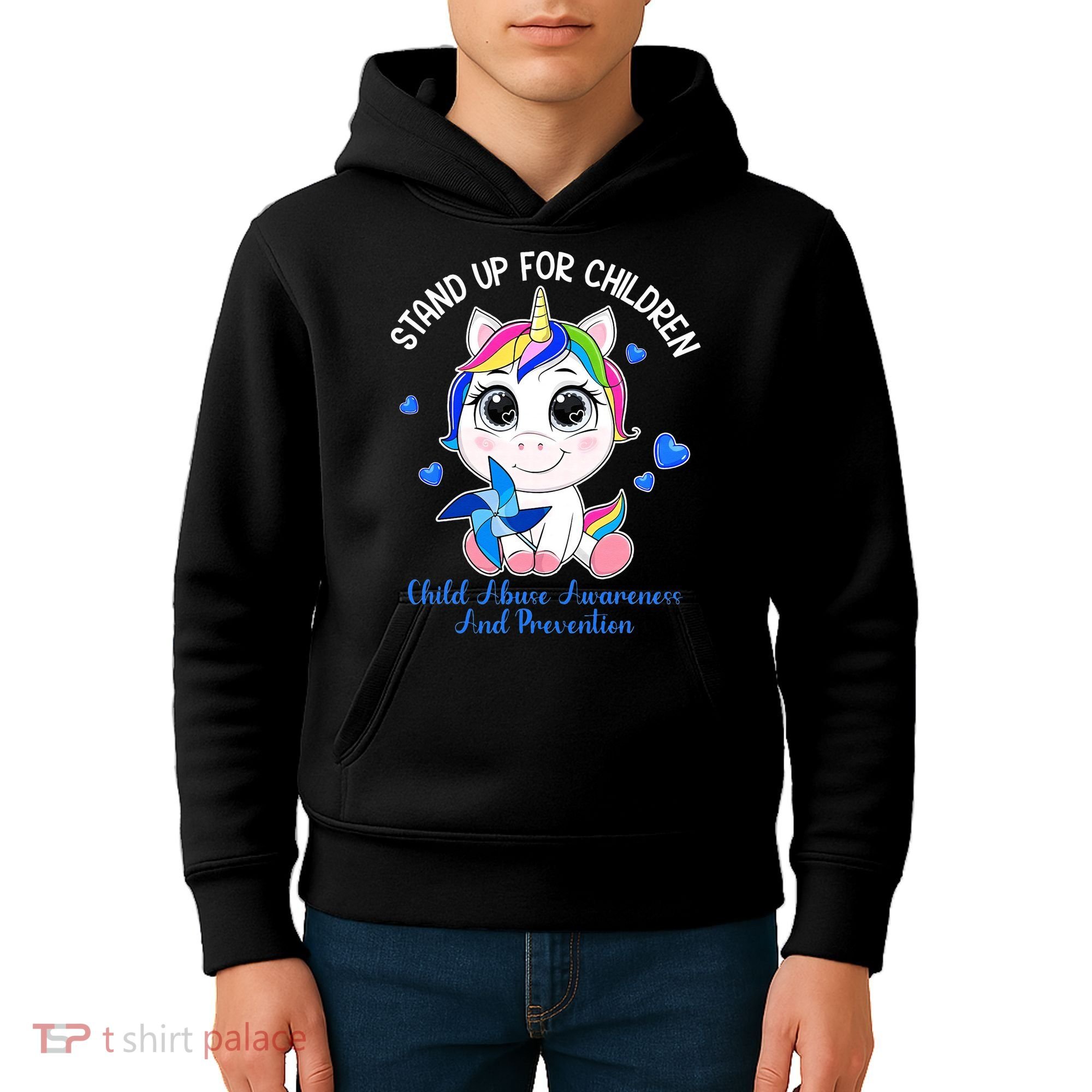 In April Blue Gnome Child Abuse Prevention Awareness Kids Hoodie