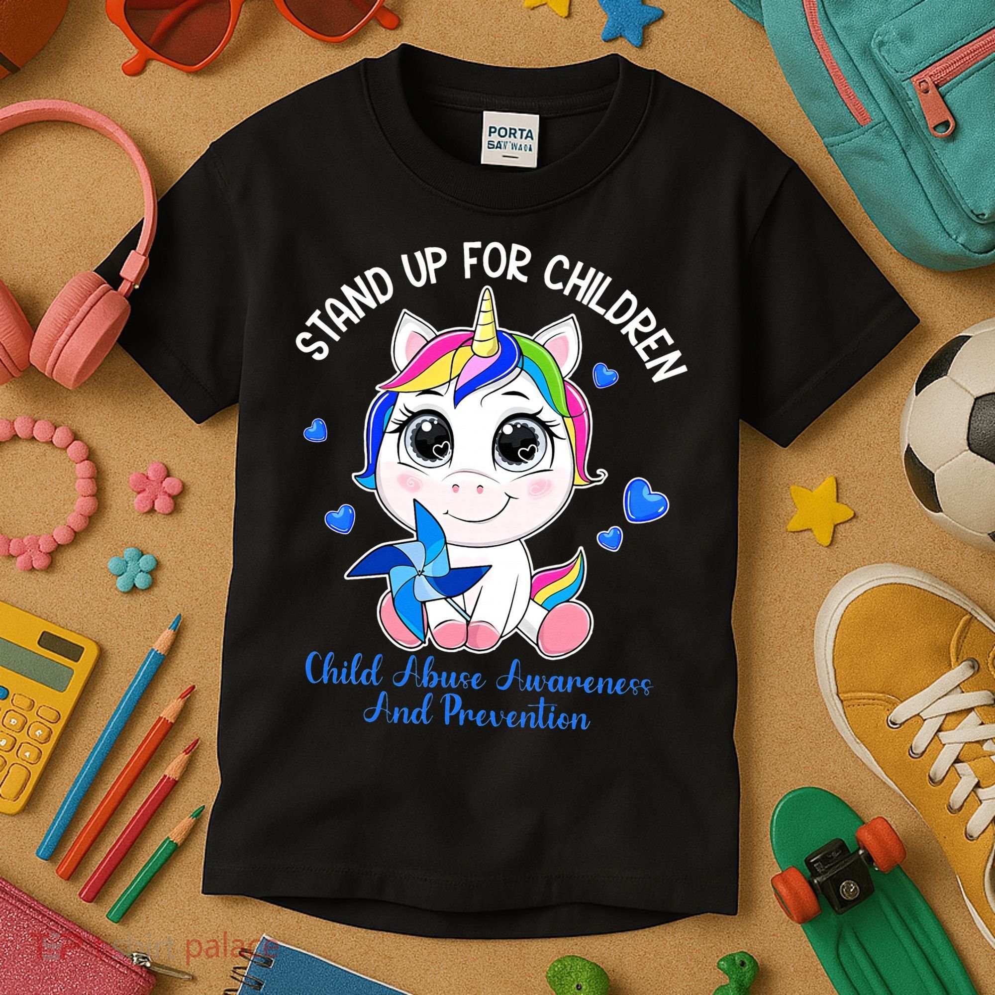 In April Blue Gnome Child Abuse Prevention Awareness Kids T-Shirt