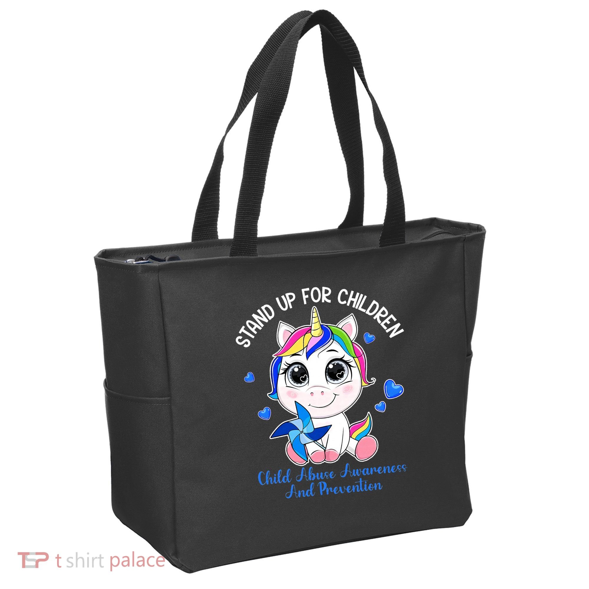 In April Blue Gnome Child Abuse Prevention Awareness Tote Bag