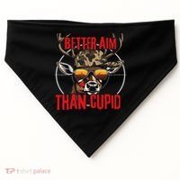 I Aim Better Than Cupid Hunting Valentine’s Day USA-Made Doggie Bandana thumb 0