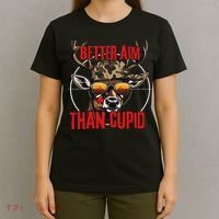 I Aim Better Than Cupid Hunting Valentine’s Day T-Shirt thumb 4