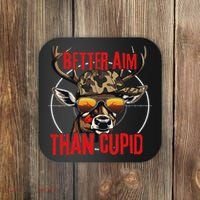 I Aim Better Than Cupid Hunting Valentine’s Day Coaster thumb 0