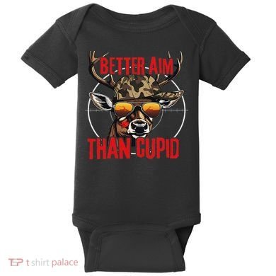 I Aim Better Than Cupid Hunting Valentine’s Day Baby Bodysuit
