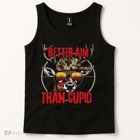 I Aim Better Than Cupid Hunting Valentine’s Day Tank Top thumb 2