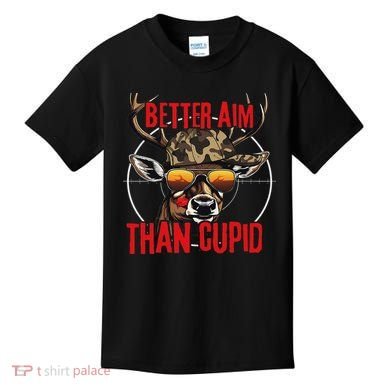 I Aim Better Than Cupid Hunting Valentine’s Day Kids T-Shirt