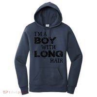 I'm A Boy With Long Hair Funny kid boy Cool Long Hair Women's Hoodie thumb 0