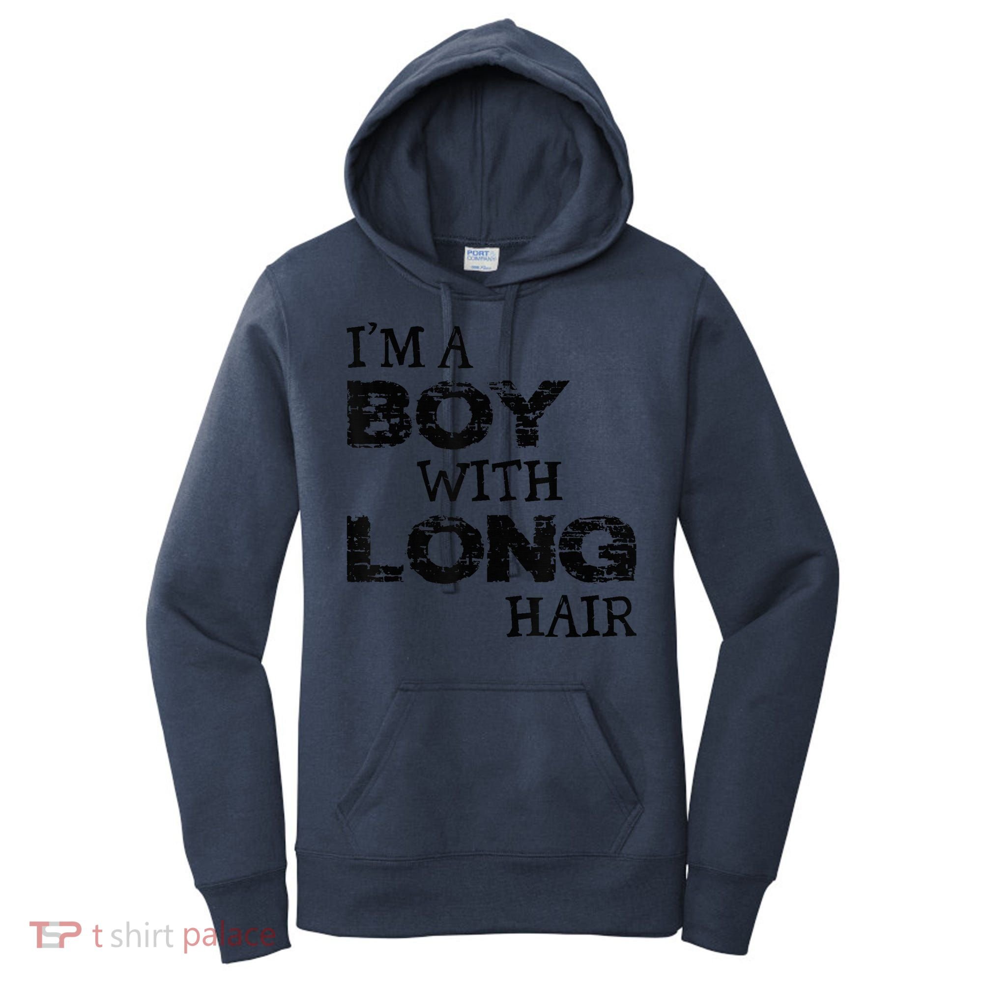 I'm A Boy With Long Hair Funny kid boy Cool Long Hair Women's Hoodie