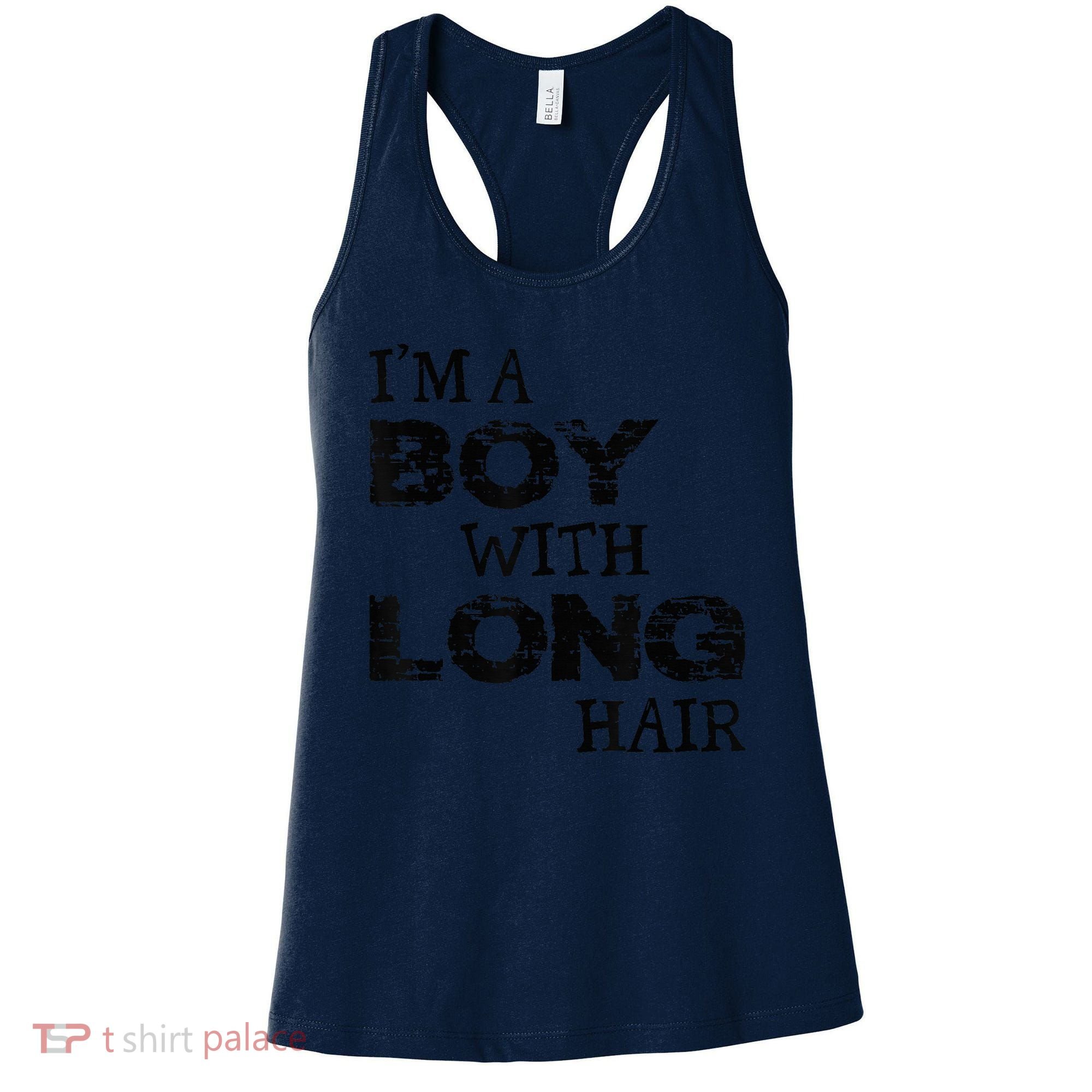 I'm A Boy With Long Hair Funny kid boy Cool Long Hair Women's Tank Top