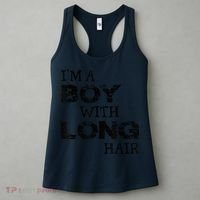I'm A Boy With Long Hair Funny kid boy Cool Long Hair Women's Tank Top thumb 3