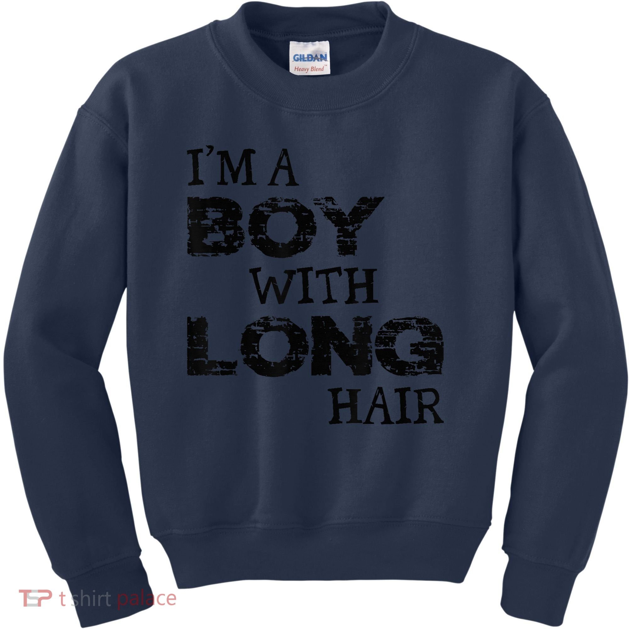 I'm A Boy With Long Hair Funny kid boy Cool Long Hair Kids Sweatshirt