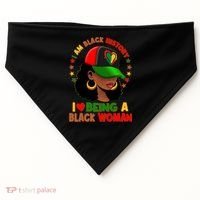 I Am Black History I Love Being A Black Woman  USA-Made Doggie Bandana thumb 0