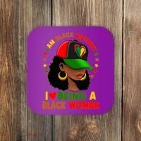 I Am Black History I Love Being A Black Woman  Coaster thumb 0