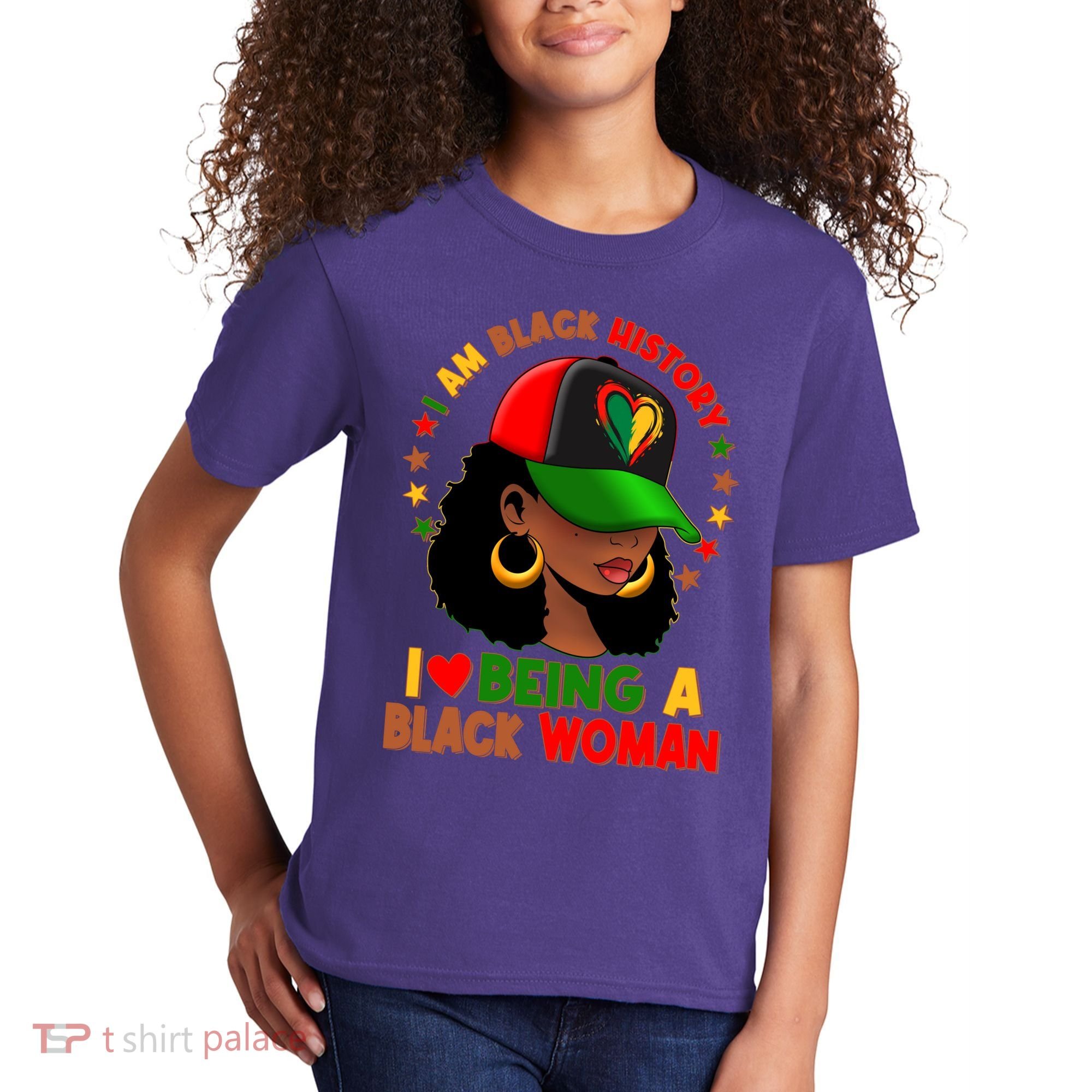 I Am Black History I Love Being A Black Woman  Kids T-Shirt