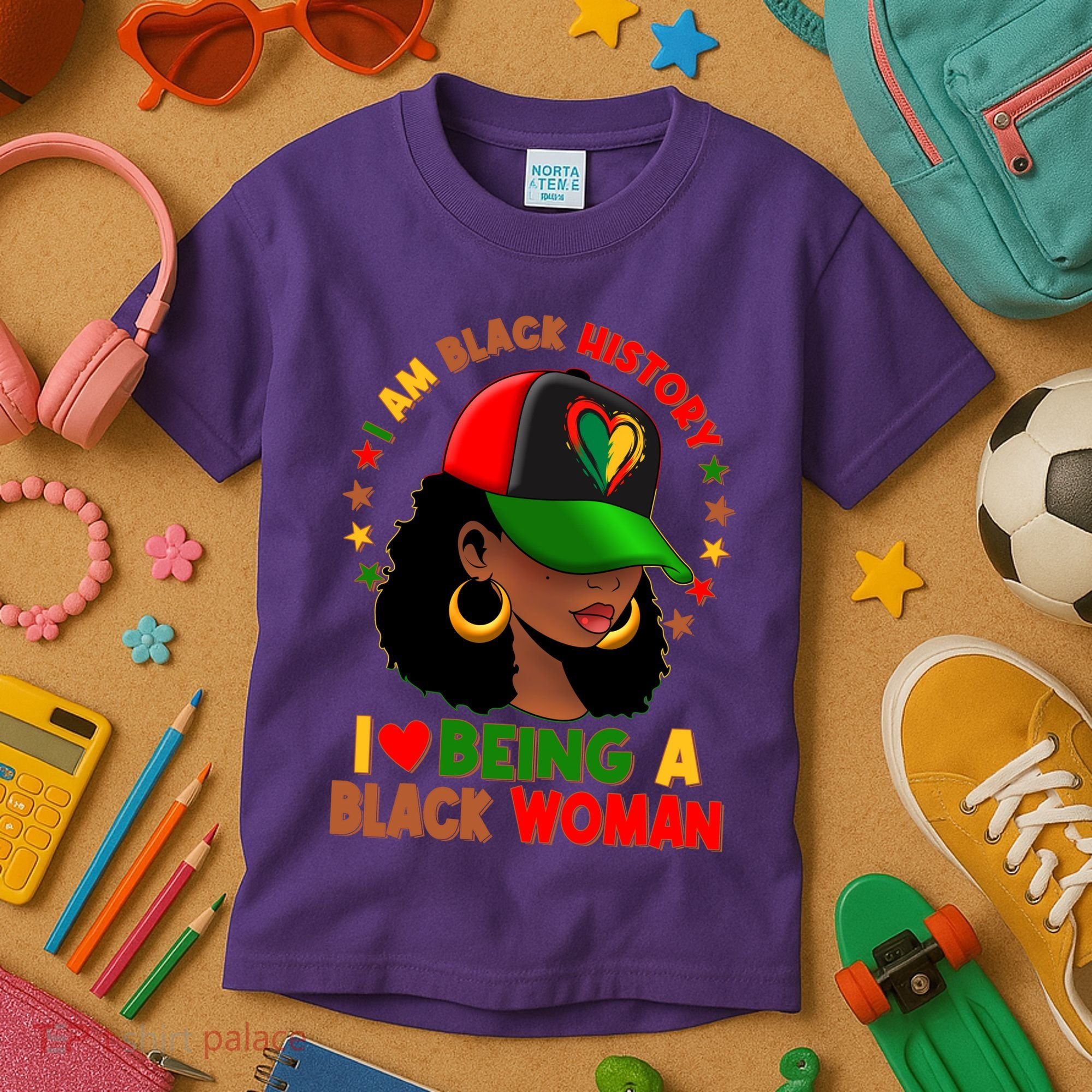 I Am Black History I Love Being A Black Woman  Kids T-Shirt