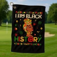 I Am Black History Month African American Golf Towel thumb 1