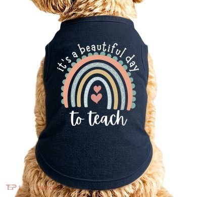 It's A Beautiful Day To Teach Rainbow Teacher Gift Doggie Tank