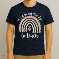 It's A Beautiful Day To Teach Rainbow Teacher Gift T-Shirt thumb 3