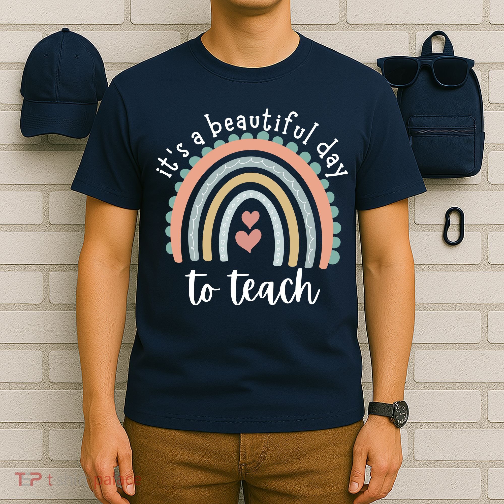 It's A Beautiful Day To Teach Rainbow Teacher Gift T-Shirt