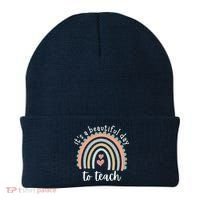 It's A Beautiful Day To Teach Rainbow Teacher Gift Beanie thumb 0