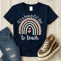 It's A Beautiful Day To Teach Rainbow Teacher Gift Women's T-Shirt thumb 3