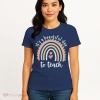 It's A Beautiful Day To Teach Rainbow Teacher Gift Women's T-Shirt thumb 4