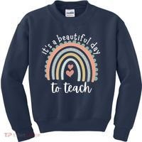 It's A Beautiful Day To Teach Rainbow Teacher Gift Kids Sweatshirt thumb 0
