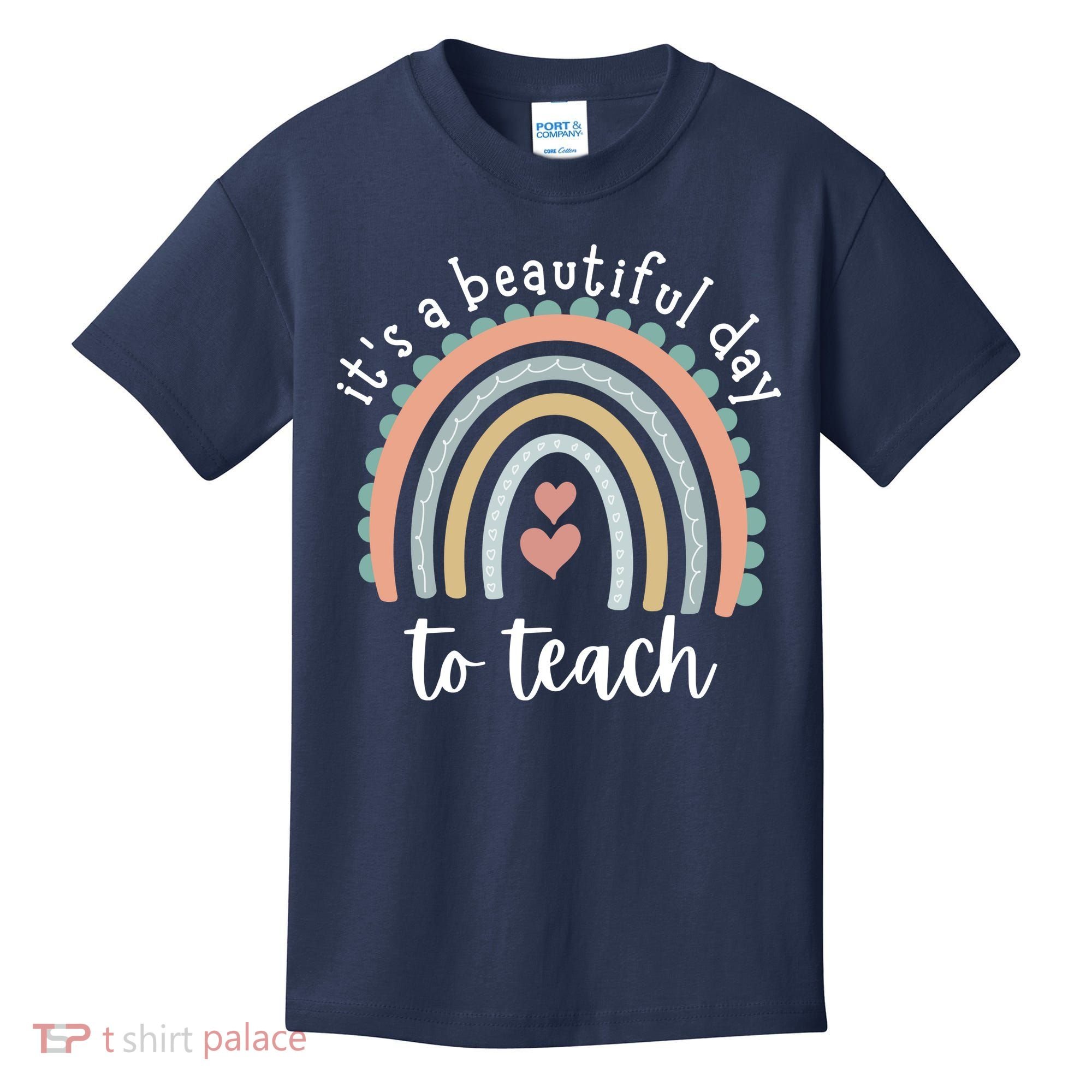 It's A Beautiful Day To Teach Rainbow Teacher Gift Kids T-Shirt