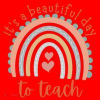 It's A Beautiful Day To Teach Rainbow Teacher Gift Santa Hat thumb 1