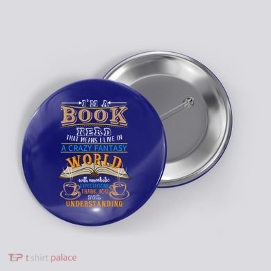 Im A Book Nerd Fantasy World Read Bookworm Gift Button