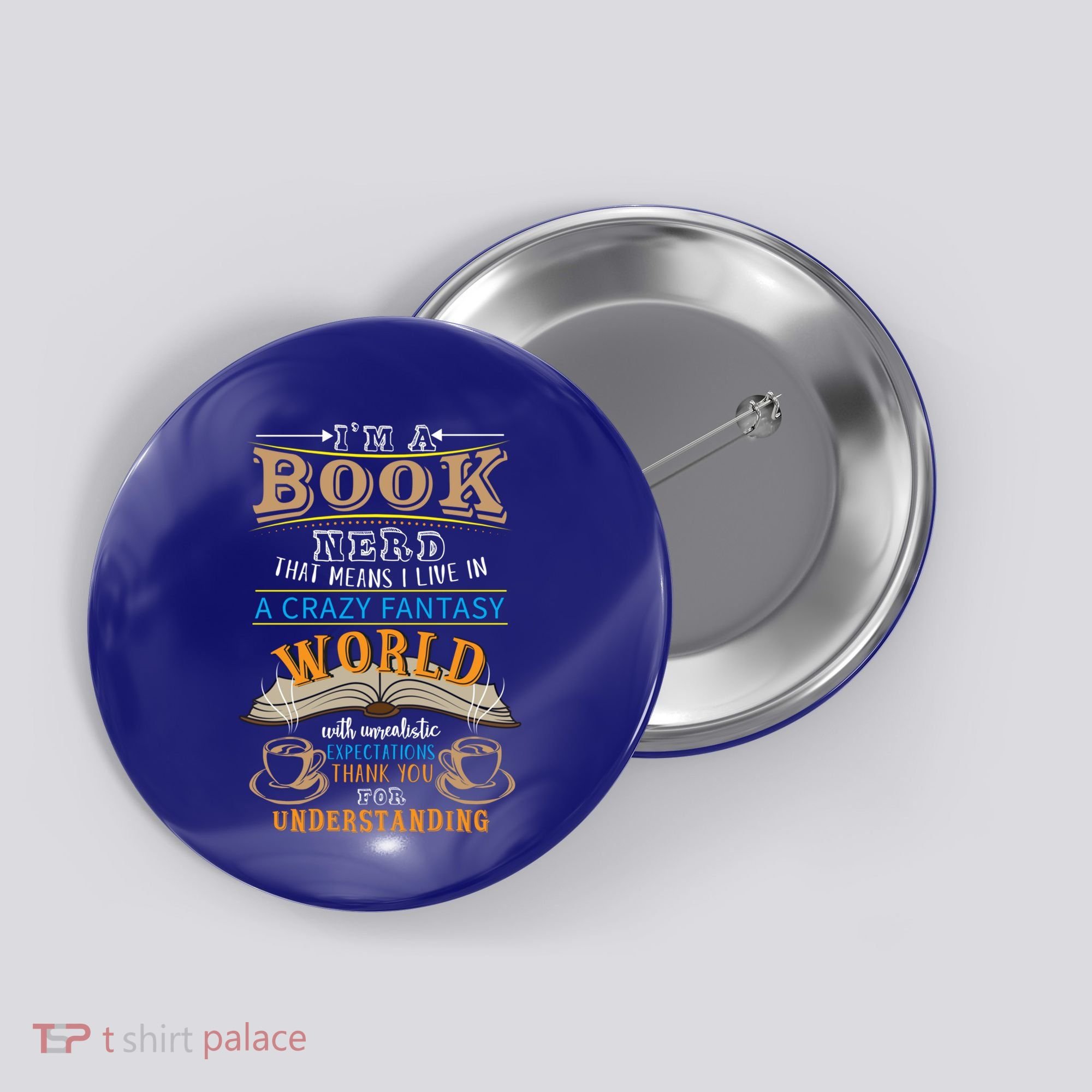 Im A Book Nerd Fantasy World Read Bookworm Gift Button