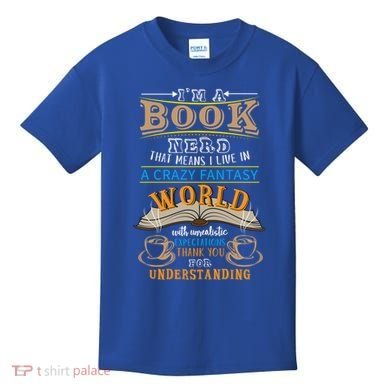 Im A Book Nerd Fantasy World Read Bookworm Gift Kids T-Shirt