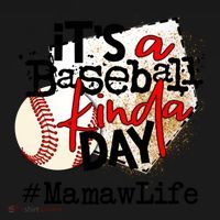 Its A Baseball Kinda Day Gift Baseball Mamaw Life Great Gift Women's Hoodie thumb 2