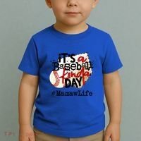 Its A Baseball Kinda Day Gift Baseball Mamaw Life Great Gift Toddler T-Shirt thumb 2